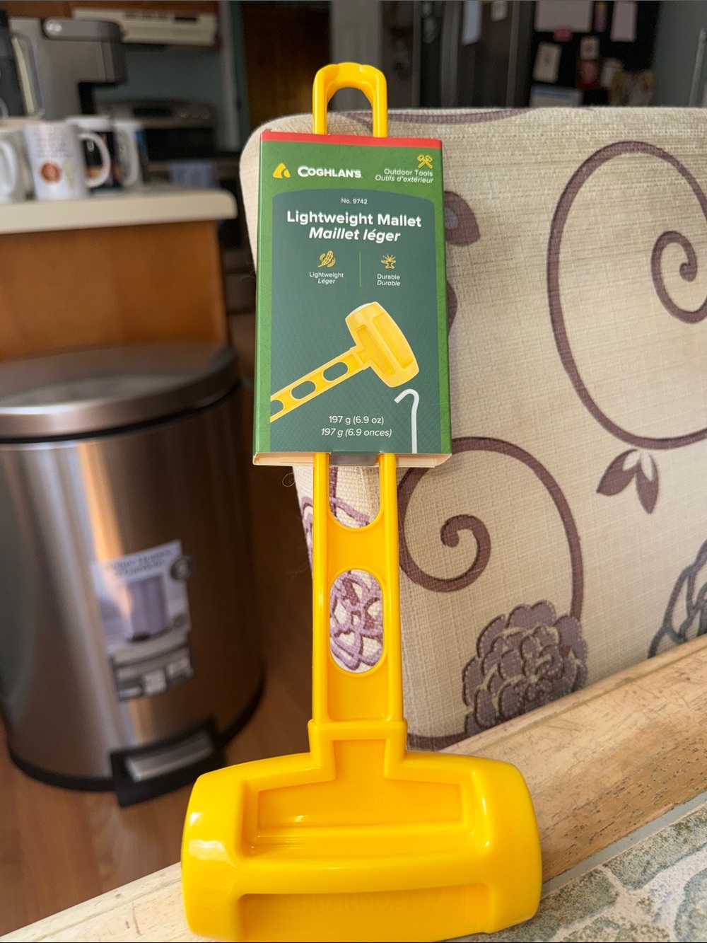 Yellow Lightweight Mallet for Camping & Outdoor Use